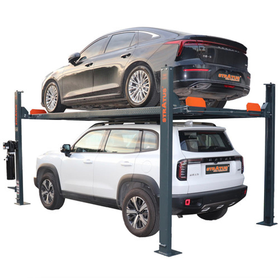 Stratus 4-Post 8k lbs Manual Release Car/Storage Lift w/Casters SAE-P48-G3