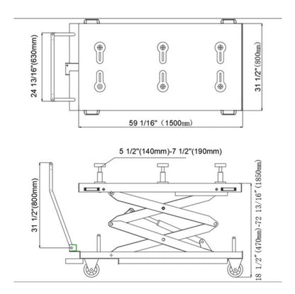 Stratus 2600 lbs Car Lift Table G2 SAE-LT2600E